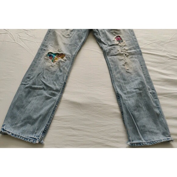 Hollister Jeans Women's REAL Boyfriend Slim Patch Distressed Handmade 32/29 READ - Picture 4 of 16
